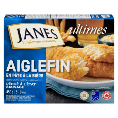 Janes Aiglefin en pâte à la bière 450 g, 2,89 $/100g