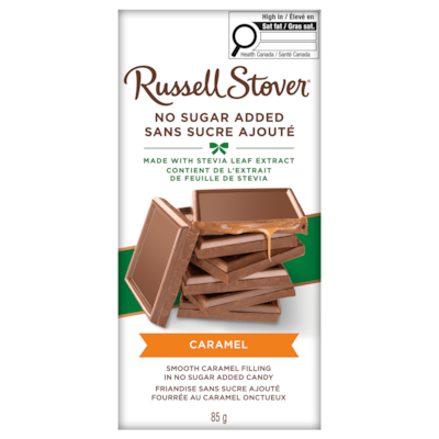 Russell Stover Barre de chocolat au lait caramel sans sucre ajouté 85 g, 6,81 $/100g