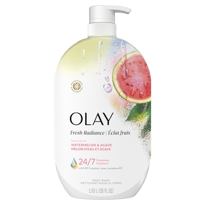 Olay Nettoyant pour le corps Éclat frais avec essence de melon d’eau et d’agave et mélange de vitamine B3 et d’antioxydants 1035 ml, 2,22 $/100ml
