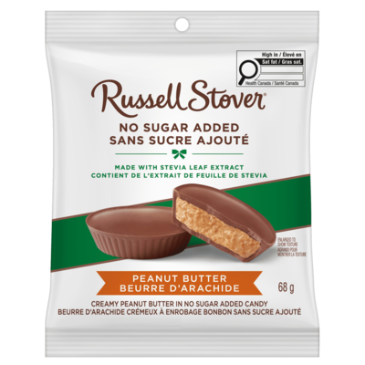 Russell Stover No Sugar Added Peanut Butter Cups Bag 68 g, $6.60/100g