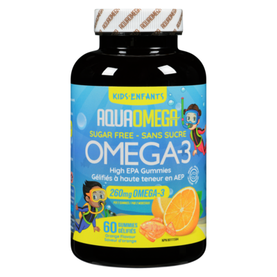 Omega-3 gélifiés à haute teneur en aep saveur d'orange enfants