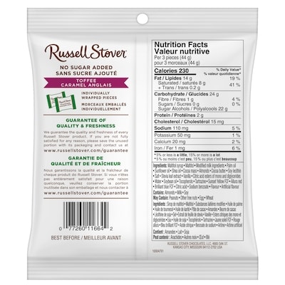 No Sugar Added Toffee Bag