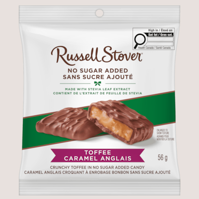 Russell Stover Sachet de Caramel croquant (toffee) sans sucre ajouté 56 g, 7,13 $/100g