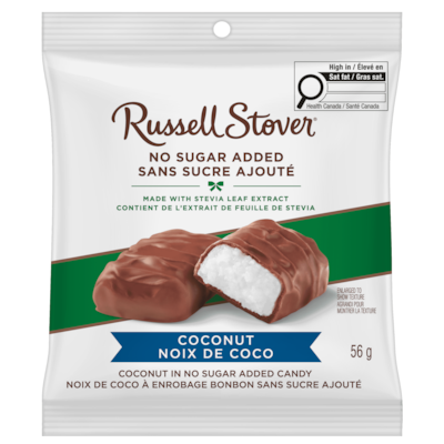 Russell Stover Sachet de bonbons à la noix de coco sans sucre ajouté 56 g, 7,13 $/100g