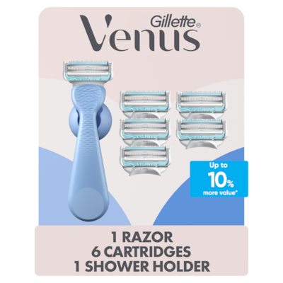 Gillette Rasoirs pour la peau et les poils pubiens, pour la ligne de bikini, pour femmes, rasoir intime pour femmes, rasoir pour la zone du bikini, manche de rasoir et 6 cartouches de rechange 6 ea, 6,58 $/1ch