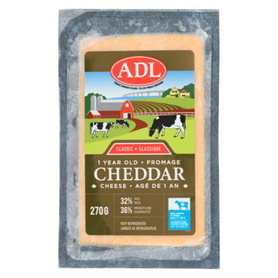ADL Cheddar Cheese Classic 1 Year Old Coloured 32% M.F. 270 g, $3.51/100g