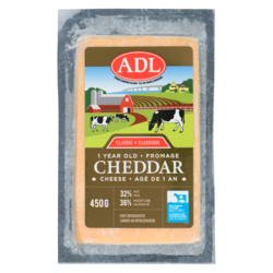 ADL Cheddar Cheese Classic 1 Year Old Coloured 32% M.F. 450 g, $3.11/100g