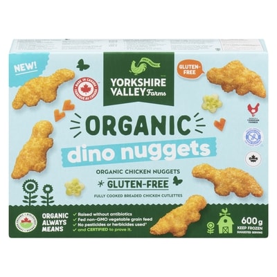 Yorkshire Valley Farms Organic Chicken Dino Nuggets 600 g, $4.17/100g