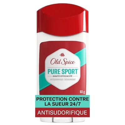 Old Spice Antisudorifique et désodorisant Haute efficacité pour hommes, parfum Pure Sport 93 g, 6,44 $/100g