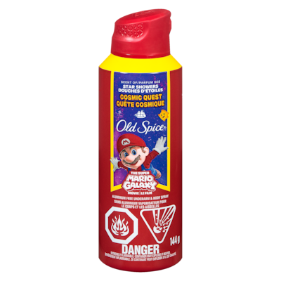 Old Spice Men's Aluminum Free Deodorant Body Spray, Cosmic Quest, Scent Of Star Showers, X The Super Mario Galaxy Movie 144 g, $5.83/100g