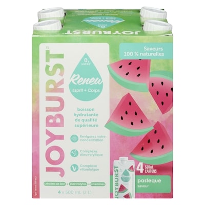 Joyburst Boisson hydratante de qualité supérieure pasteque saveur 4x500.0 ml, 0,77 $/100ml