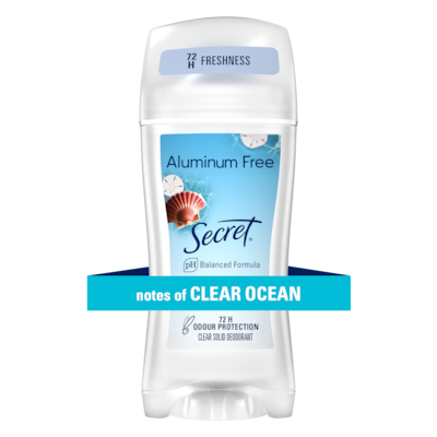 Secret Aluminum Free Clear Solid, Clear Ocean Scent 68 g, $13.66/100g