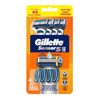Gillette 5 Men's Disposable Razors, 4 Count 4 ea, $5.75/1ea