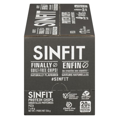 SINFIT Croustilles protéinées pizza 48 g, 9,35 $/100g