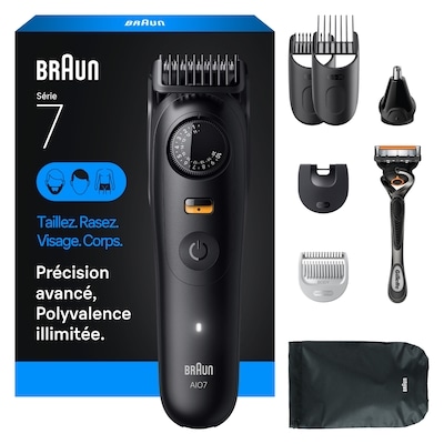 Braun Trousse de tondeuse Série 7 tout-en-un, 40 longueurs, lame en métal aiguisée à vie, AIO 7530, noir mat 1 ea, 89,99 $/1ch