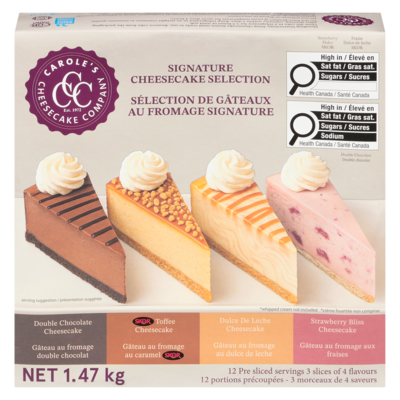null Carole's Cheesecake Signature Cheesecake Selection 8x1.47 kg, $2.31/100g