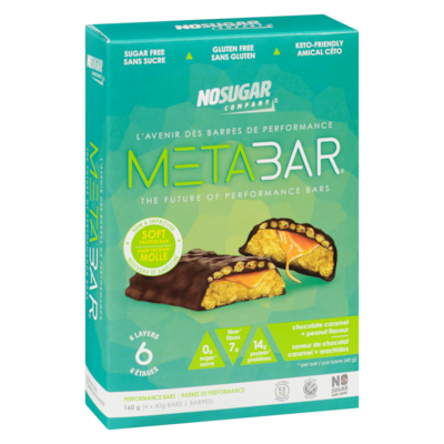 Barres de performance saveur de chocolat caramel + arachides