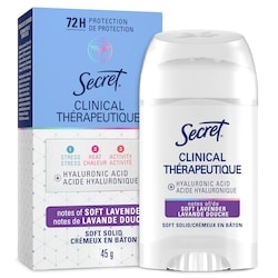 Secret Antisudorifique et désodorisant Thérapeutique avec acide hyaluronique, crémeux en bâton, Lavande douce 45 g, 27,76 $/100g