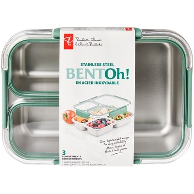 President's Choice Stainless Steel Bentoh 3 Compartment Container 1 ea, $17.00/1ea