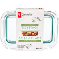 President's Choice TidyStack Glass Container - 940 mL 1 ea, $10.00/1ea