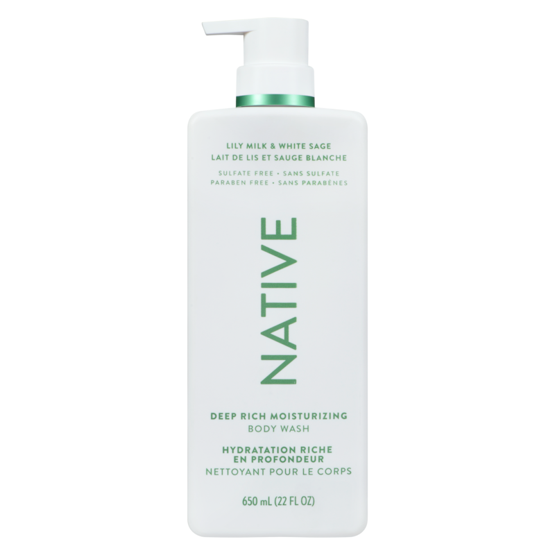 Native Deep Rich Moisturizing Body Wash, Lily Milk and White Sage