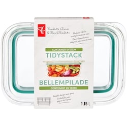 President's Choice TidyStack Glass Container - 1.15 L 1 ea, $11.00/1ea