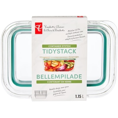 President's Choice TidyStack Glass Container - 1.15 L 1 ea, $15.00/1ea