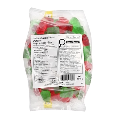 Johnvince Foods Oursons gélifiés de Noël 280 g, 1,79 $/100g