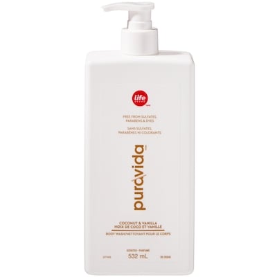 Life PuraVida gel douche noix de coco et vanille 532 ml, 1,50 $/100ml
