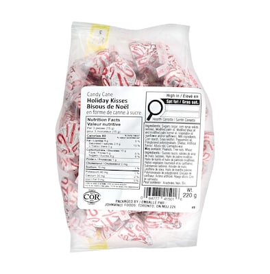 Johnvince Foods Baisers de canne à sucre des fêtes 220 g, 3,64 $/100g