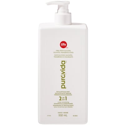 Life Brand PuraVida 2-in-1 Shampoo & Conditioner, Eucalyptus & Mint  532 ml, $1.88/100ml
