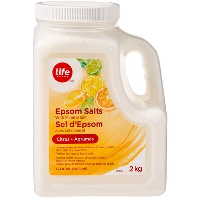 Life Brand Citrus Scented Epsom Salts with Mineral Salt 2000 g, $0.47/100g