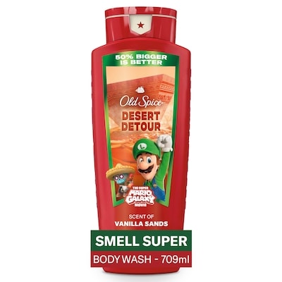 Old Spice Body Wash For Men, Desert Detour, Scent Of Vanilla Sands, X The Super Mario Galaxy Movie, 24/7 Shower Fresh 709 ml, $1.83/100ml