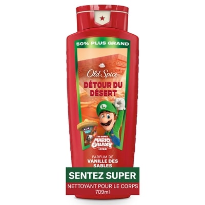 Old Spice Nettoyant pour le corps pour hommes, détour du désert, parfum de vanille des sables, x the super mario galaxy movie, fraîcheur après-lavage 24 709 ml, 1,62 $/100ml