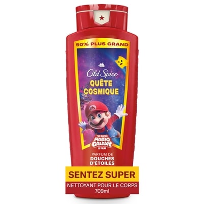 Old Spice Nettoyant pour le corps pour hommes, quête cosmique, parfum de douches d’étoiles, x the super mario galaxy movie, fraîcheur après-lavage 24 709 ml, 1,62 $/100ml