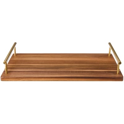 le Choix du Président Plateau de service en bois d’acacia avec poignée en métal 1 ea, 27,99 $/1ch