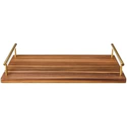 le Choix du Président Plateau de service en bois d’acacia avec poignée en métal 1 ea, 19,94 $/1ch