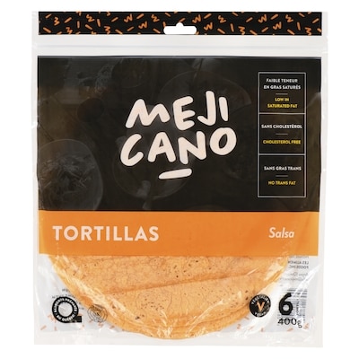 null Tortillas salsa 400 g, 1,25 $/100g