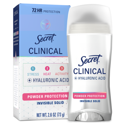 Secret Clinical Strength 72HR Hyaluronic Acid Antiperspirant and Deodorant, Invisible Solid, Completely Clean 45 g, $25.53/100g