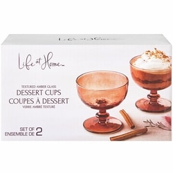 Life at Home Ensemble de 2 coupes à dessert en verre ambré texturé 2 ea, 4,00 $/1ch