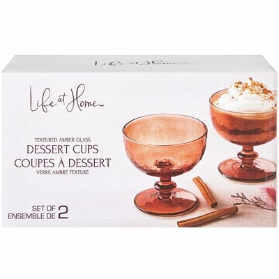 Life at Home Ensemble de 2 coupes à dessert en verre ambré texturé 2 ea, 3,90 $/1ch