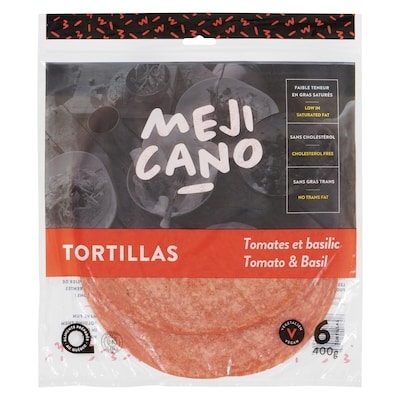 null Tortillas Tomato & Basil 400 g, $1.25/100g