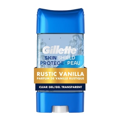 Gillette Antisudorifique et désodorisant en gel transparent pour hommes, parfum Vanille rustique 108 g, 9,25 $/100g