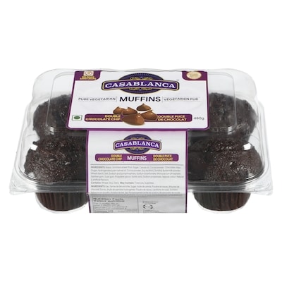Casablanca Muffins Double Chocolate Chip 480 g, $1.25/100g