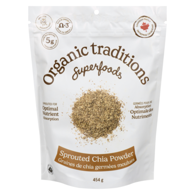 Organic Traditions Sprouted Chia Seed Powder 454 g, $6.61/100g