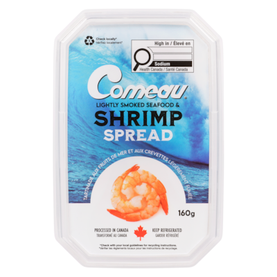 Comeau Tartinade aux fruits de mer et aux crevettes légèrement fumée 160 g, 3,74 $/100g
