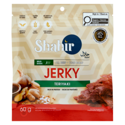 Shahir Halal Jerky teriyaki doux tout bœuf 60 g, 11,67 $/100g