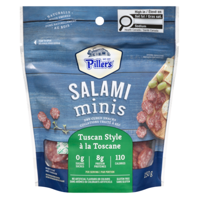 Pillers Dry Cured Snacks Salami Minis Tuscan Style 150 g, $5.33/100g