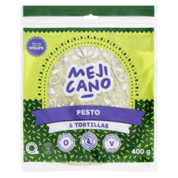 null Tortillas pesto 400 g, 1,25 $/100g