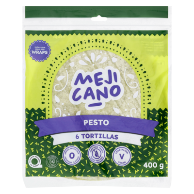 null Tortillas pesto 400 g, 1,25 $/100g